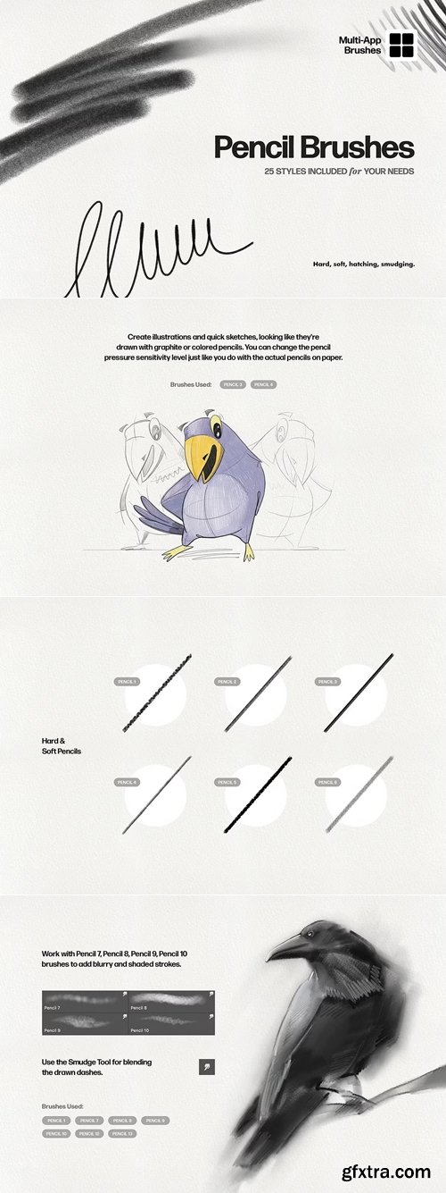 CreativeMarket - Multi-App Basic Pencil Brushes 292081487