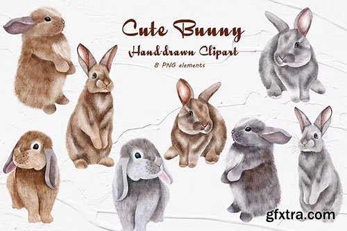 Easter Bunny Watercolor Clipart PNG