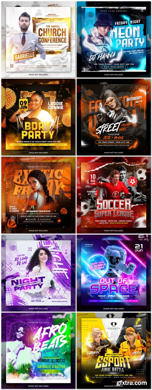 Flyer social media post, psd banner set vol 183