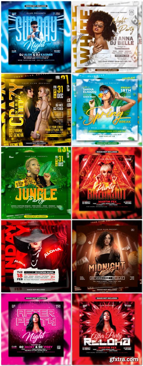 Flyer social media post, psd banner set vol 177