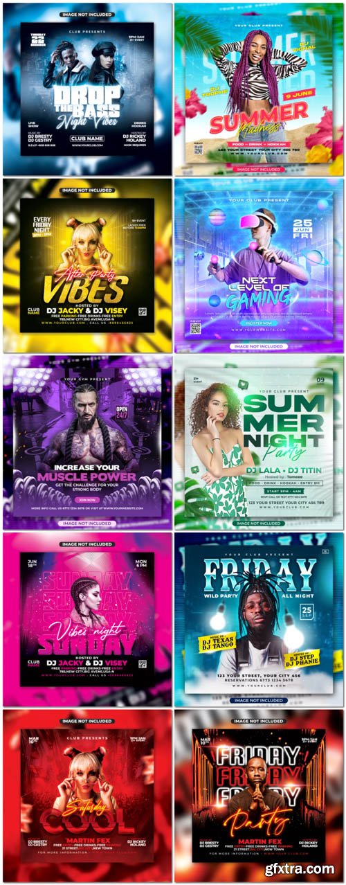 Flyer social media post, psd banner set vol 181