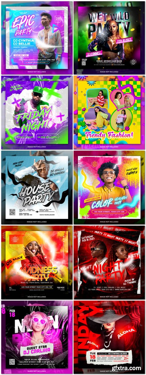 Flyer social media post, psd banner set vol 184