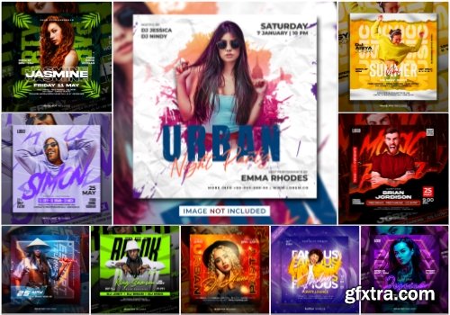 Flyer social media post, psd banner set vol 197