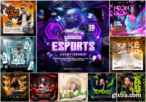 Flyer social media post, psd banner set vol 191