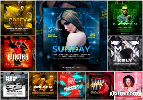 Flyer social media post, psd banner set vol 193