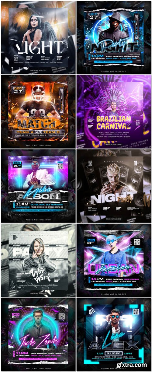 Flyer social media post, psd banner set vol 188