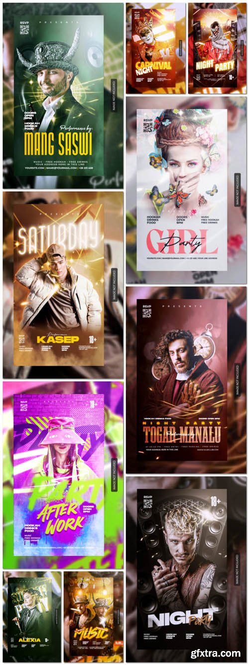 Flyer social media post, psd banner set vol 185
