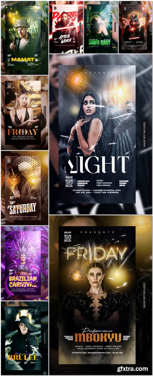 Flyer social media post, psd banner set vol 187