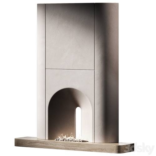 '3dsky Pro - Fireplace. Arched semicircular portal of the hearth area'