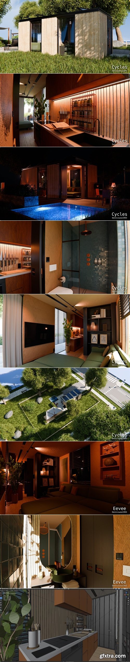 SuperhiveMarket - 2026 Modern Modular House 15 for Blender EEVEE and Cycles