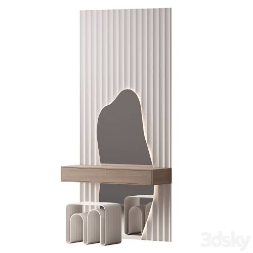'3dsky Pro - Dressing table with curved mirror' '3dsky Pro - Dressing table with curved mirror'