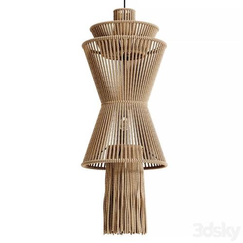 '3dsky Pro - Hanging wicker lamp made of fringe threads 02'