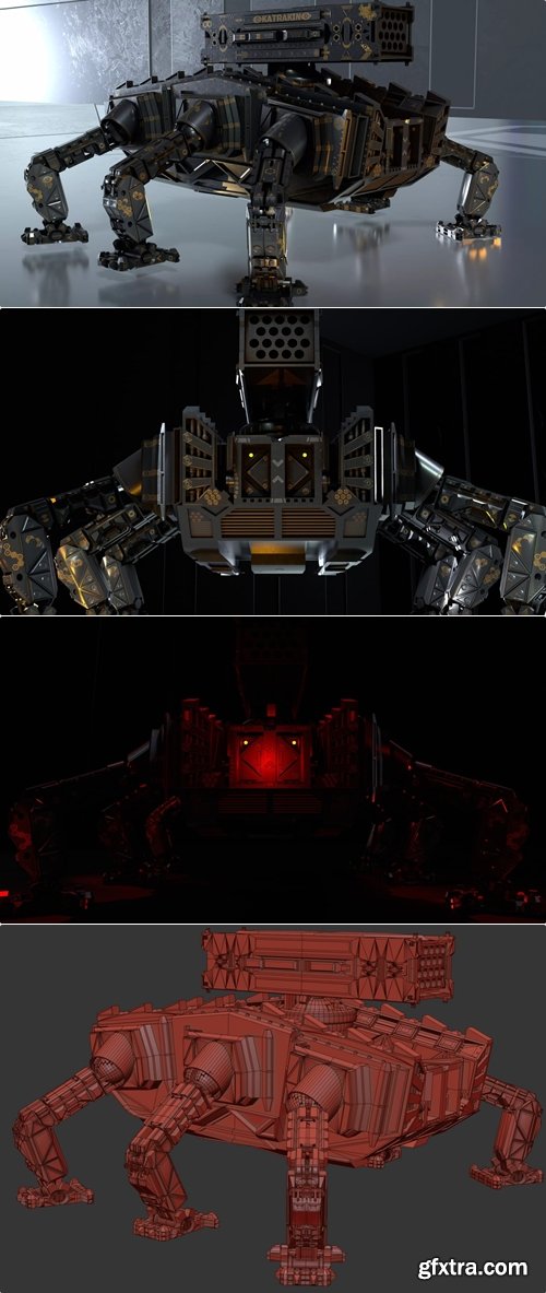 CgTrader - Photo Realistic War Mecha with Rocket Launcher