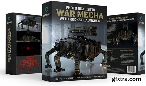 CgTrader - Photo Realistic War Mecha with Rocket Launcher