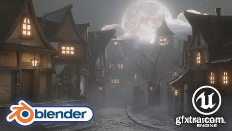 Udemy - Blender 5 & UE5.7: Stylized Haunted Street Kit