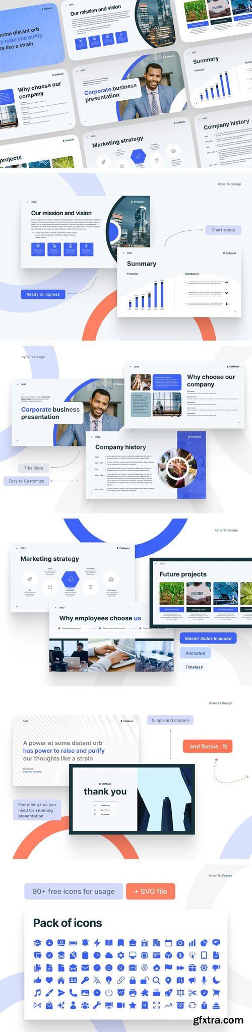 Blue Corporate Business - Powerpoint Presentation Template