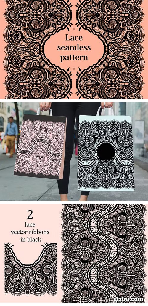 Lace Seamless Patterns - Vector Clipart Pack