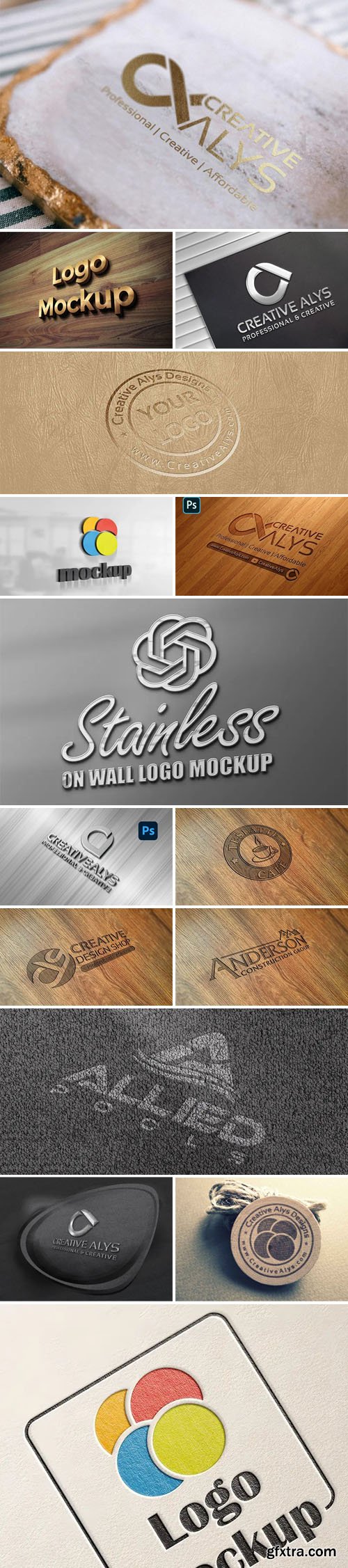 Creative 3D Logo Mockups Pack - 13 PSD Templates
