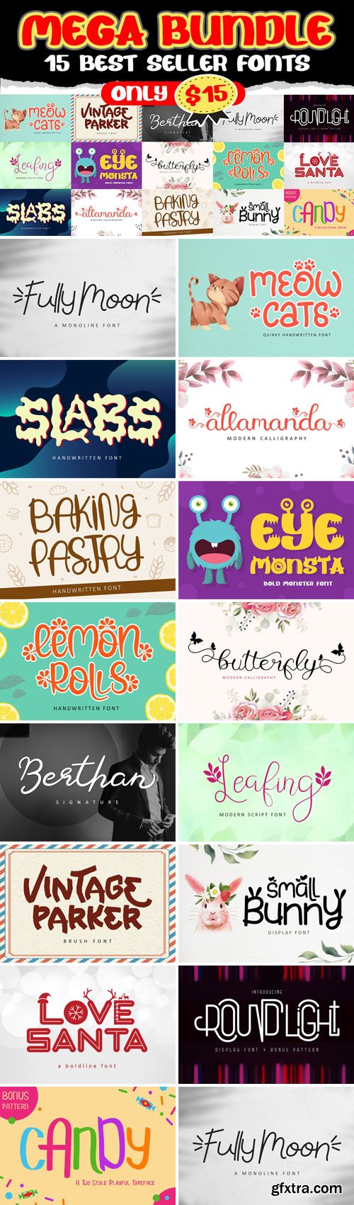 Mega Bundle - 15 Best Seller Fonts