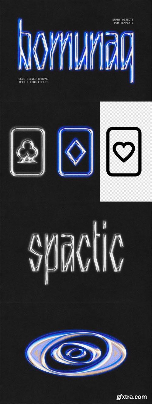 Blue Silver Chrome - Text & Logo Effect for Photoshop Blue Silver Chrome - Text & Logo Effect for Photoshop