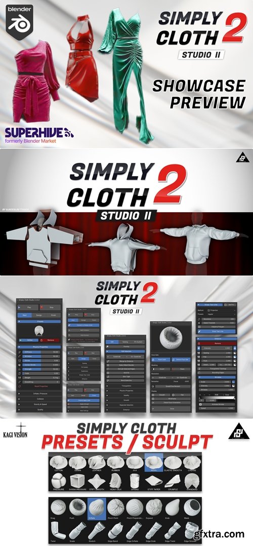 SuperhiveMarket - Simply Cloth Studio v2.0.02 Full for Blender