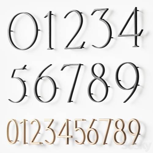'3dsky Pro - Digits 0 - 9. Numbers with backlight. House sign door numbers'