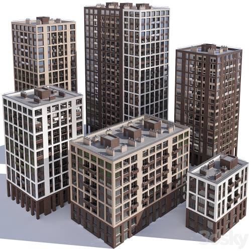 '3dsky Pro - Set of multi-story buildings'
