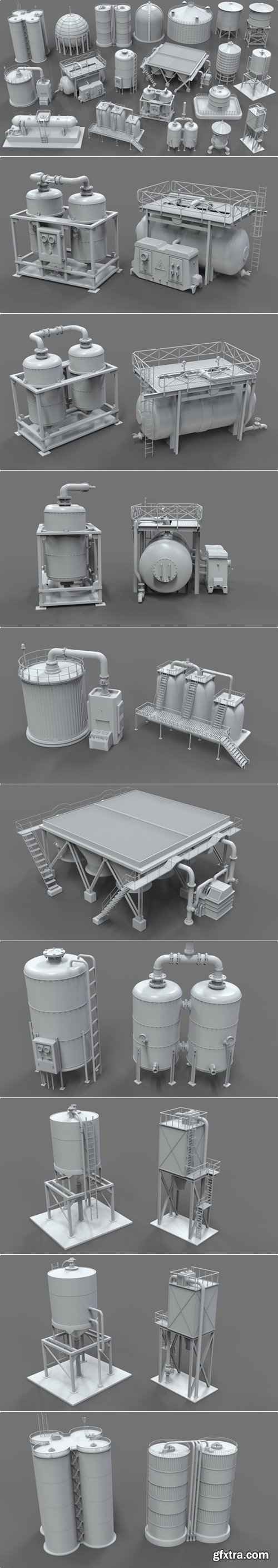 Artstation - Industrial Tanks - part - 1 - 20 pieces