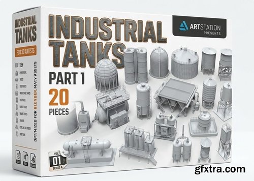 Artstation - Industrial Tanks - part - 1 - 20 pieces