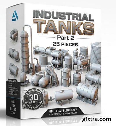 Artstation - Industrial Tanks - part - 2 - 25 pieces