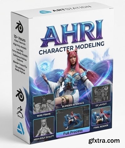 Artstation - Ahri Character Modeling - Blender - Full Process