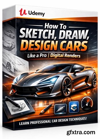 Udemy - How To Sketch, Draw, Design Cars Like a Pro|Digital Renders