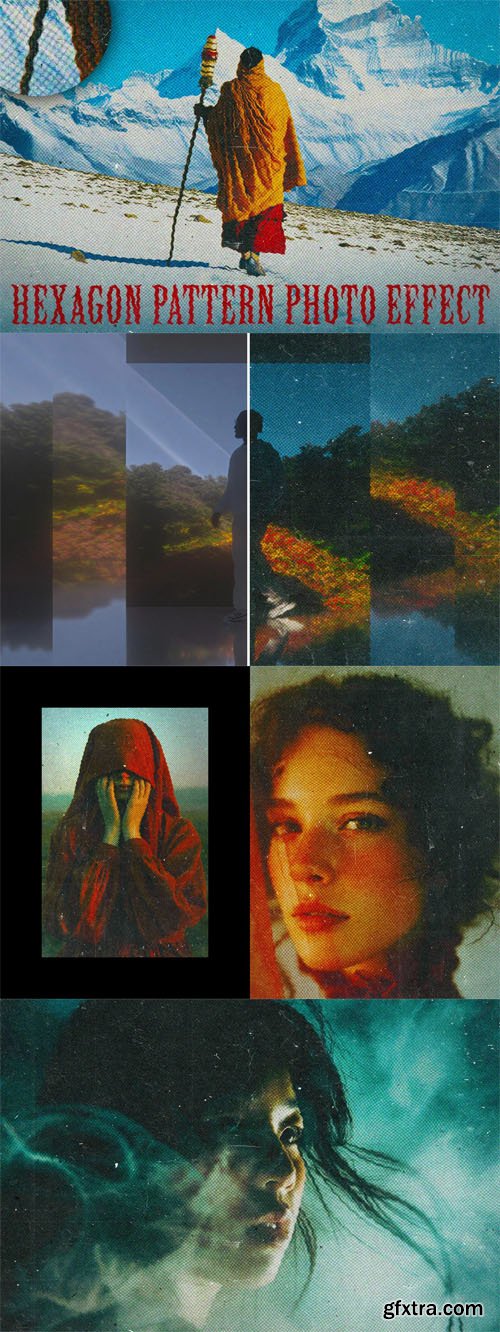 Hexagon Pattern Photo Effect for Photoshop