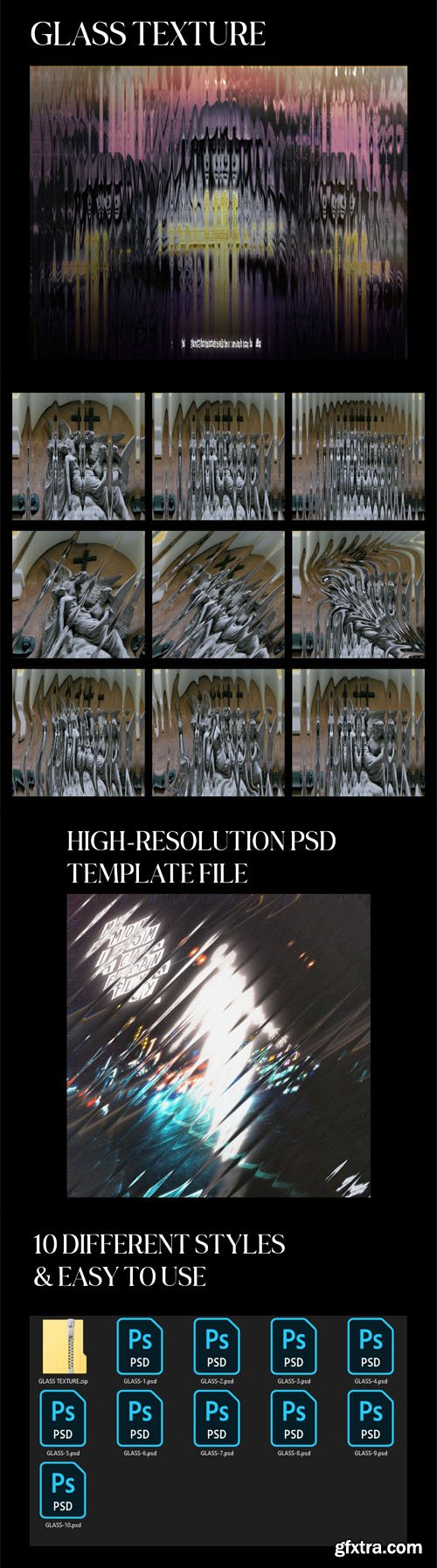 Glass Textures - 10 Glass Styles for Photoshop