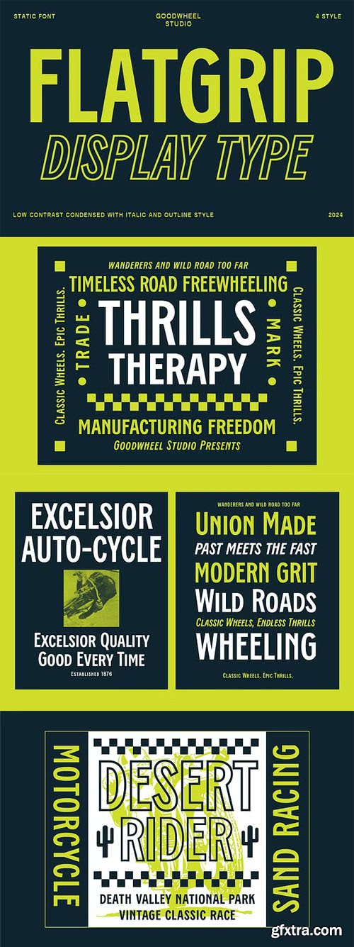 GW Flatgrip - Low Contrast Condensed Display Font