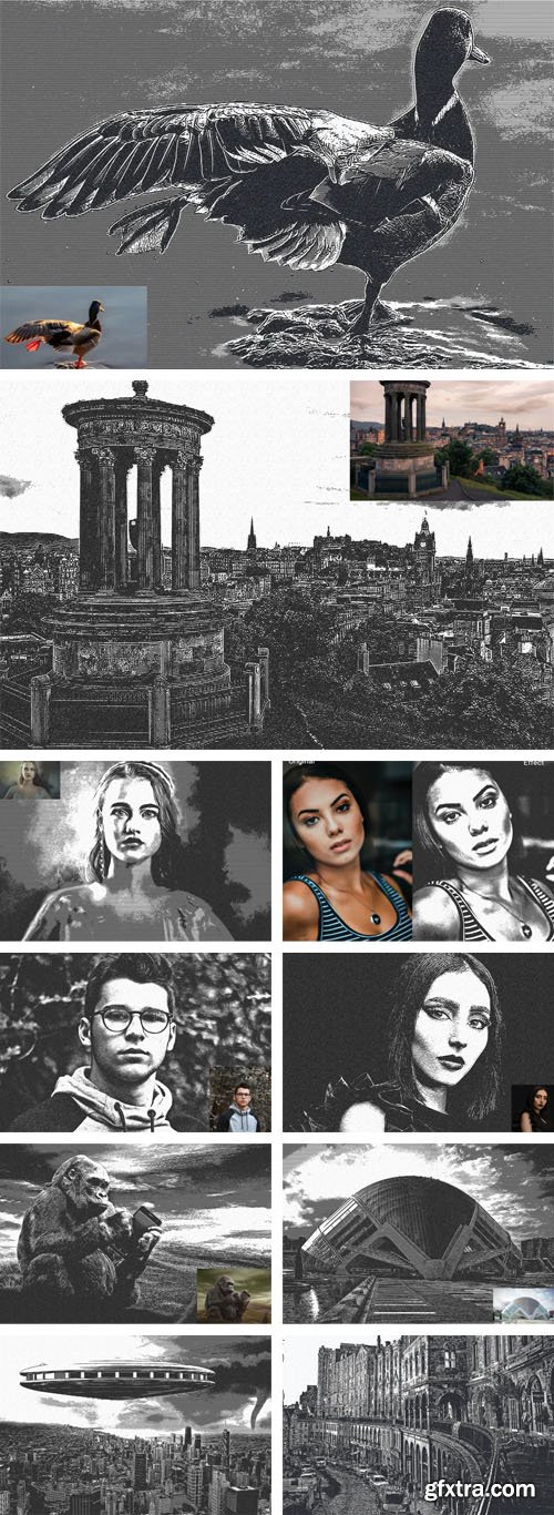 Novel Sketch Portrait Photoshop Action