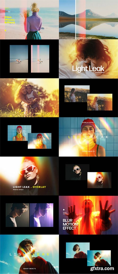 Light Leak & Blur Motion Photo Effects Collection for Photoshop