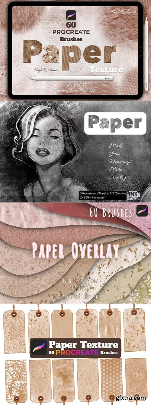 Paper Texture - 60 Procreate Brushes
