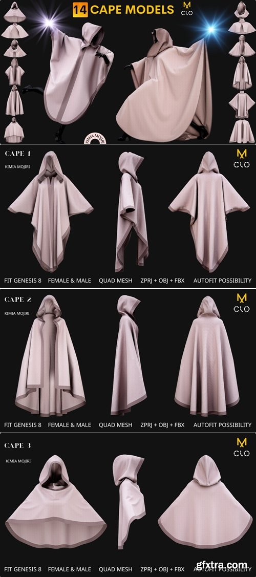 Artstation - 14 Cape Models (Male / Female)