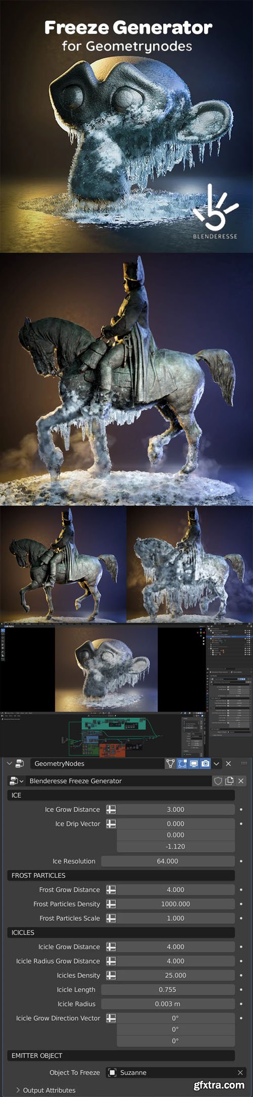 Freeze Generator Setup v1 for Geometrynodes Fields / Blender 3.0