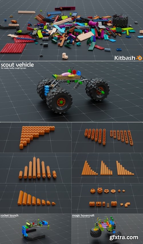 Superhivemarket - Simple Brick Kitbash //Over190 Models//