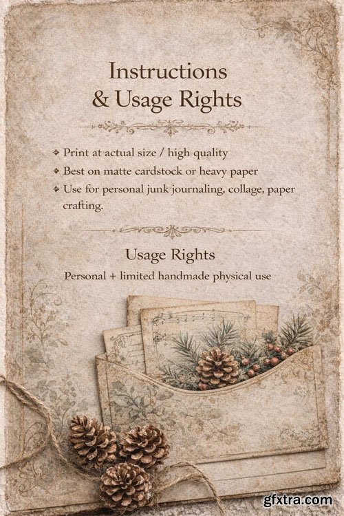 Rustic Winter Conservatory Printable Junk Journal Kit