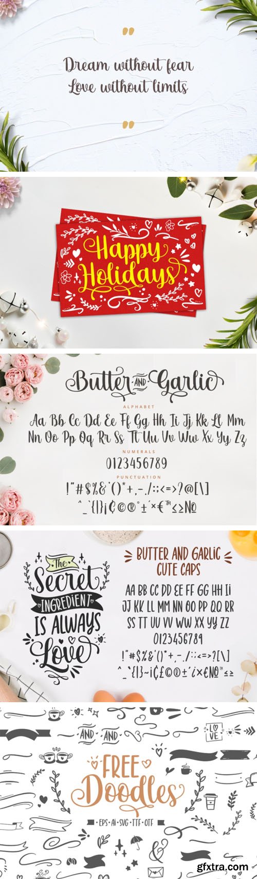 Butter and Garlic Font Duo - Romantic Handwritten Font