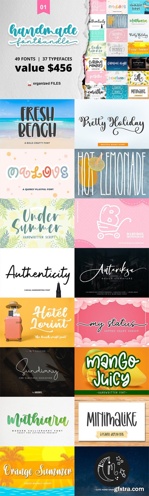 Handmade Font Bundle - 49 Premium Fonts