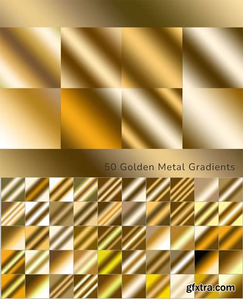 50 Golden Metal Gradients for Photoshop