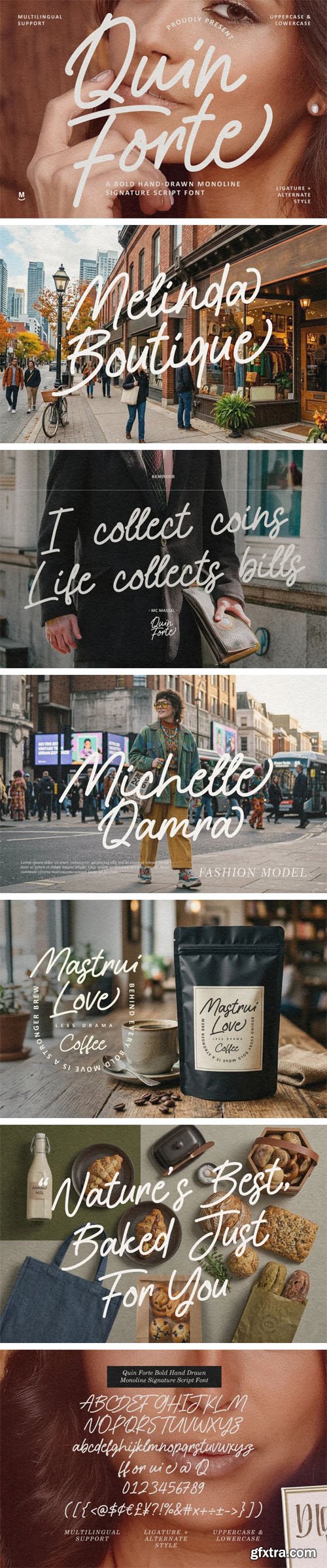 Quin Forte - Hand-drawn Monoline Signature Script Font