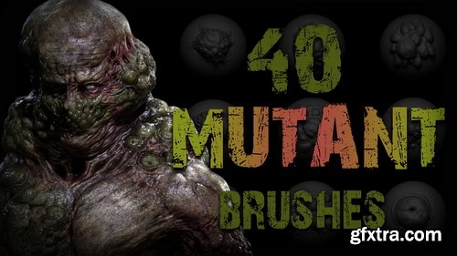 FlippedNormals - Zbrush + Blender - 40 Mutant VDM Brushes
