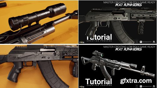 Flippednormals - Master Creating Low Poly AK 47 Alpha in Blender and Substance 3D Painter | Fully Narrated |