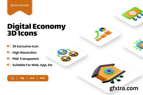 Iconscout - Digital Economy 3D Icon Pack