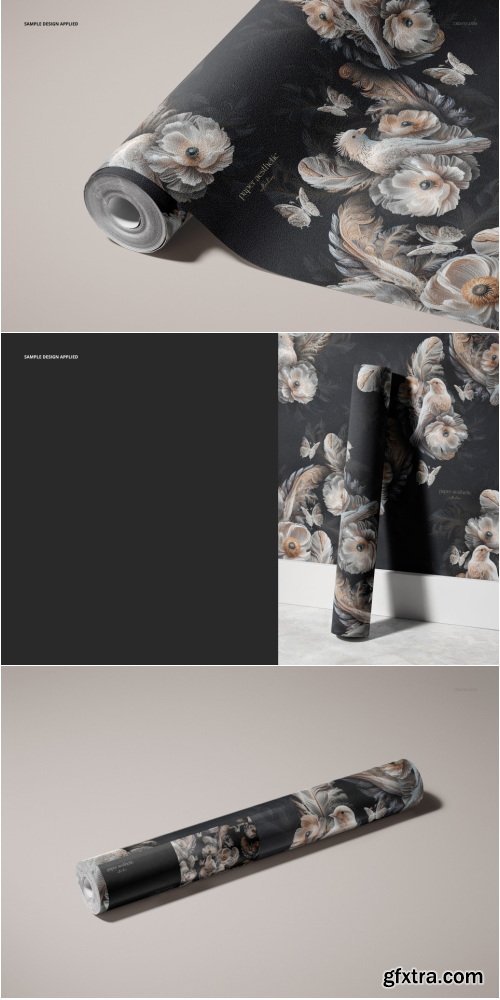 Creatsy - Non-woven Vinyl Wallpaper Mockup Set v.3 - 1181671765